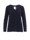 Max Mara Black Solid V Neck Sweater In Nero