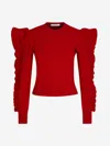 Max Mara Genero Ruffle Puff Sleeve Sweater In Structure On The Shoulder Pads