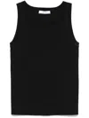 Max Mara Fitted Black Tank Top With Embossed Branding