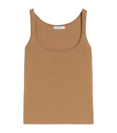 Max Mara Knitted Tank Top In Beige