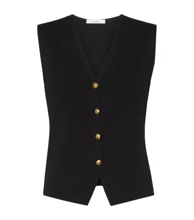 Max Mara Knitted Waistcoat In Black