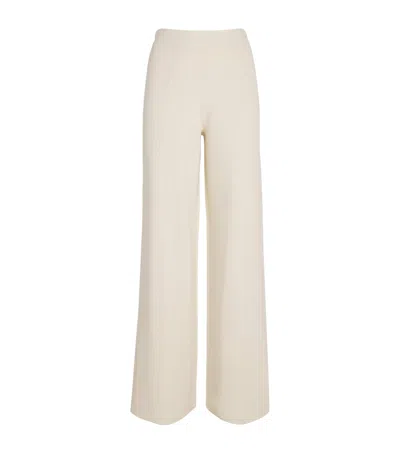 Max Mara Knitted Wide-leg Trousers In Ivory