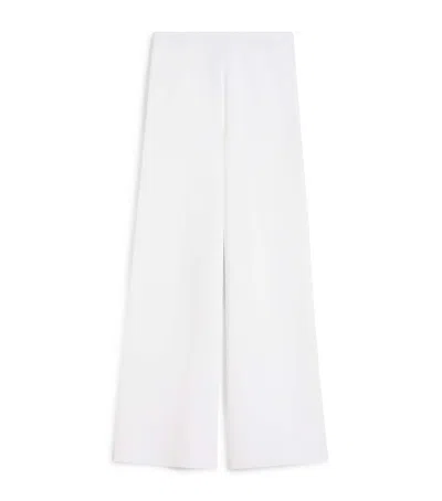 Max Mara Knitted Wide-leg Trousers In White