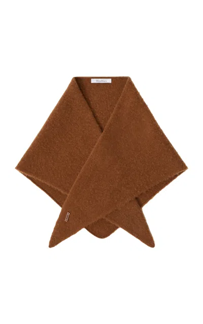 Max Mara Knitted Wool Collar In Brown
