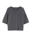 Max Mara Grey Crewneck Wool Pullover In Gray