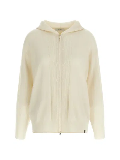 Max Mara Knitted Zip Hoodie In Neutral