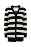Max Mara Knitwear With Striped Pattern And V-neckline In Black