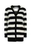 Max Mara Knitwear With Striped Pattern And V-neckline In Black