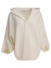 Max Mara Knitwear With Buttoned Hood And Relaxed Fit In Neutral