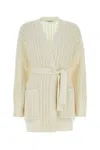 Max Mara Ivory Wool Blend Balzac Cardigan In White