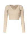 Max Mara Short Wool Blend Ifrem Sweater In White