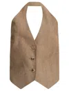 Max Mara Knitwear With Button Detailing And Halterneck