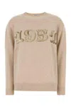Max Mara Wool And Cashmere Sweater With 1951 Motif In Beige O Tan