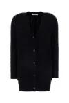 Max Mara Cable Knit V-neck Cardigan Pockets In Black