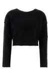 Max Mara Maglione Crespo In Misto Lana Nera Donna In Black