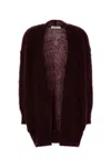 Max Mara Grape Mohair Blend Affetto1234 Cardigan In Burgundy