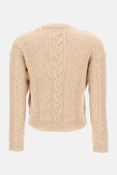 Max Mara Studio Boxy Sweater In Blended Alpaca In Neutral