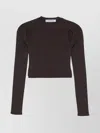 Max Mara Knitwear Crew Neck Cropped Long Sleeve In Brown