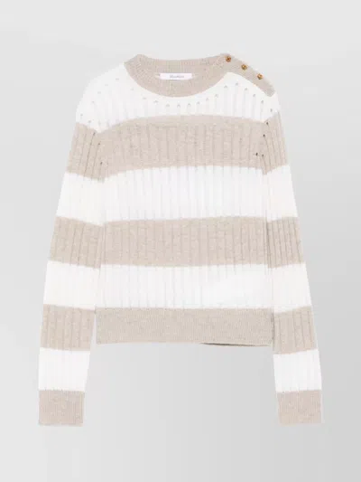 MAX MARA KNITWEAR CREWNECK BUTTON DETAIL