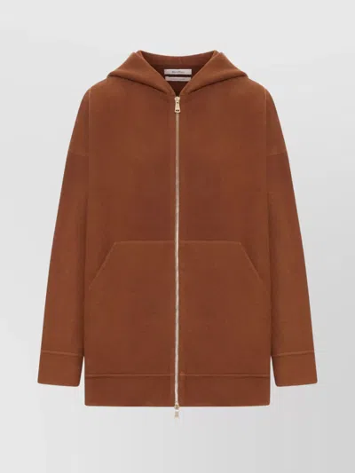 MAX MARA KNITWEAR HOODIE WITH LONG SLEEVES AND POCKETS