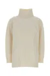 Max Mara Cashmere Aceti Sweater Featuring Ribbed Turtleneck In Neutral