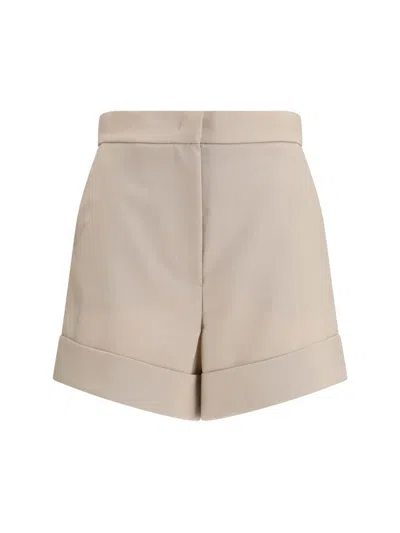 Max Mara Mohair And Silk Canvas Shorts In Neutral