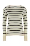 Max Mara White Striped T-shirt In White