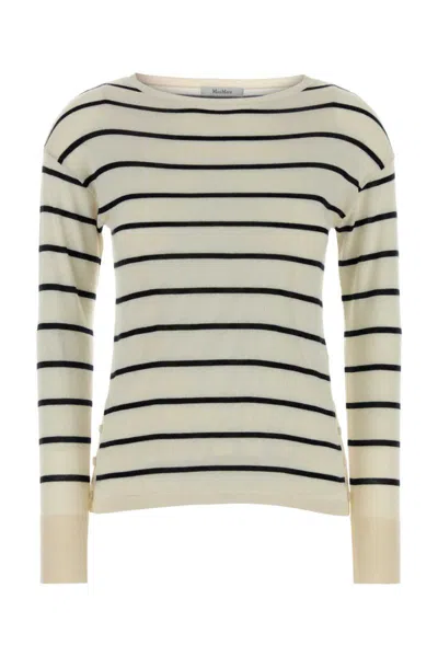 Max Mara Embroidered Cashmere Blend Tabella Sweater In Neutral