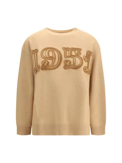 Max Mara Fido Sweater With A 1951 Embroidery In Brown