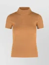 Max Mara Knitwear Turtleneck Sweater Short Sleeves In Neutral