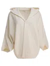 Max Mara Knitwear With Buttoned Hood And Relaxed Fit In Neutral