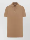 Max Mara Knitwear With Open Polo Collar And V-neck In Nude