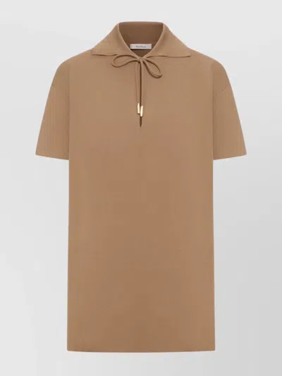MAX MARA KNITWEAR WITH OPEN POLO COLLAR AND V-NECK