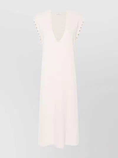 MAX MARA KNITWEAR WITH V-NECKLINE AND CAP SLEEVES