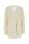 Max Mara Ivory Wool Blend Balzac Cardigan In Yellow
