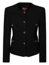 Max Mara Structured Black Tailored Jacket In Black