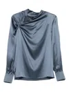 Max Mara Knot-detail Long-sleeve Blouse In Blue