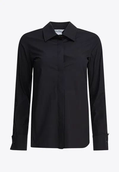 Max Mara Knut Long-sleeved Button-up Shirt In Black