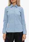 Max Mara Knut Long-sleeved Monogram Shirt In Blue