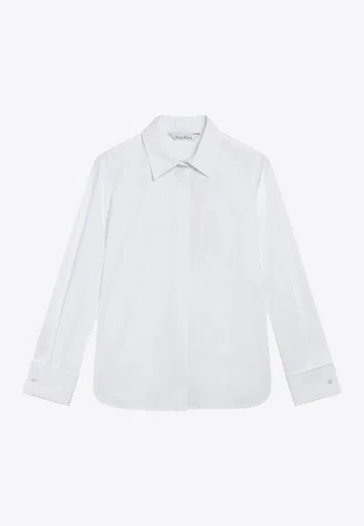 Max Mara Knut Long-sleeved Buttoned Shirt In White