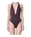 Max Mara Women Cristel Belted Swimsuit In Brown