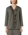 Max Mara Cotton Poplin Shirt In Gray