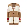 Max Mara Knitwear With Graphic Pattern And Pockets In Brown