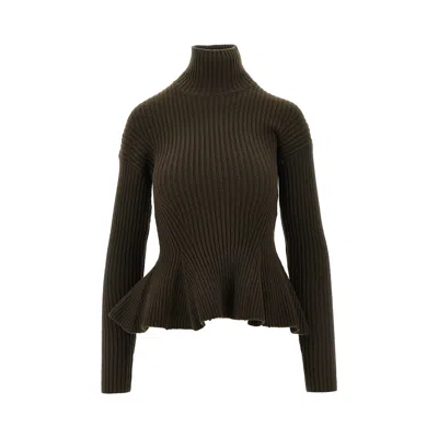 MAX MARA L AND CASHMERE PEPLUM SWEATER