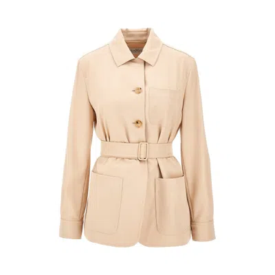 Max Mara L Saharienne Jacket With Belt In Beige