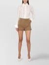 Max Mara Lace Long Sleeve Collared Shirt In White