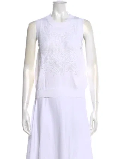 Pre-owned Max Mara Lace Pattern Crew Neck Top In Neutral