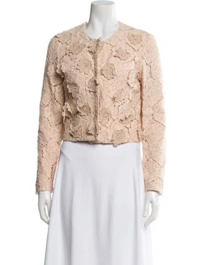 Pre-owned Max Mara Lace Pattern Evening Jacket In Neutral