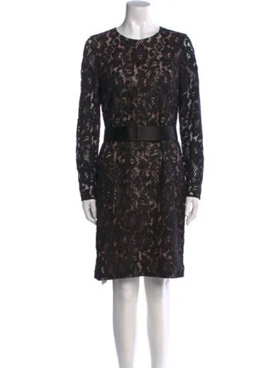 Pre-owned Max Mara Lace Pattern Knee-length Dress In Black