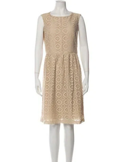 Pre-owned Max Mara Lace Pattern Knee-length Dress In Gold/metallic/neutrals
